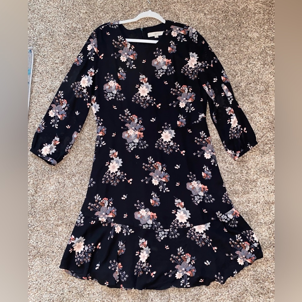NWT Black Dress w/Flowers